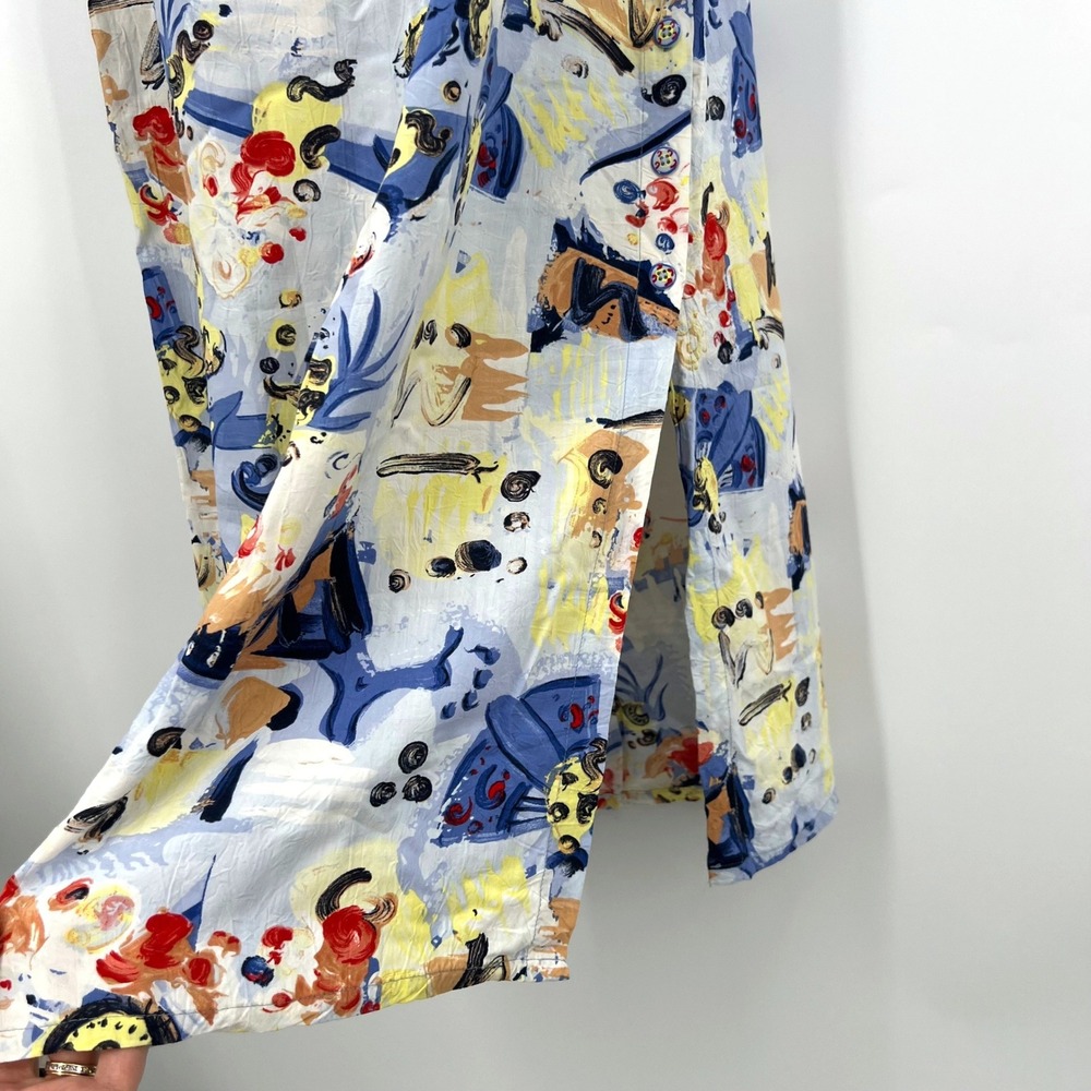 Jams World 100% Rayon Sleeveless Dress Thai Dancers Blue Goddess Vintage Size M - Picture 4 of 9